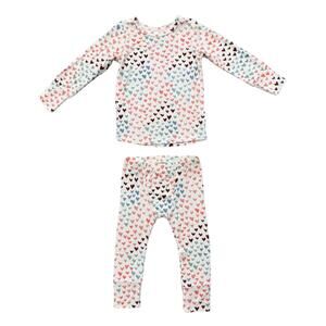 NEW BABYSPROUTS girl's rainbow hearts lounge set in multi